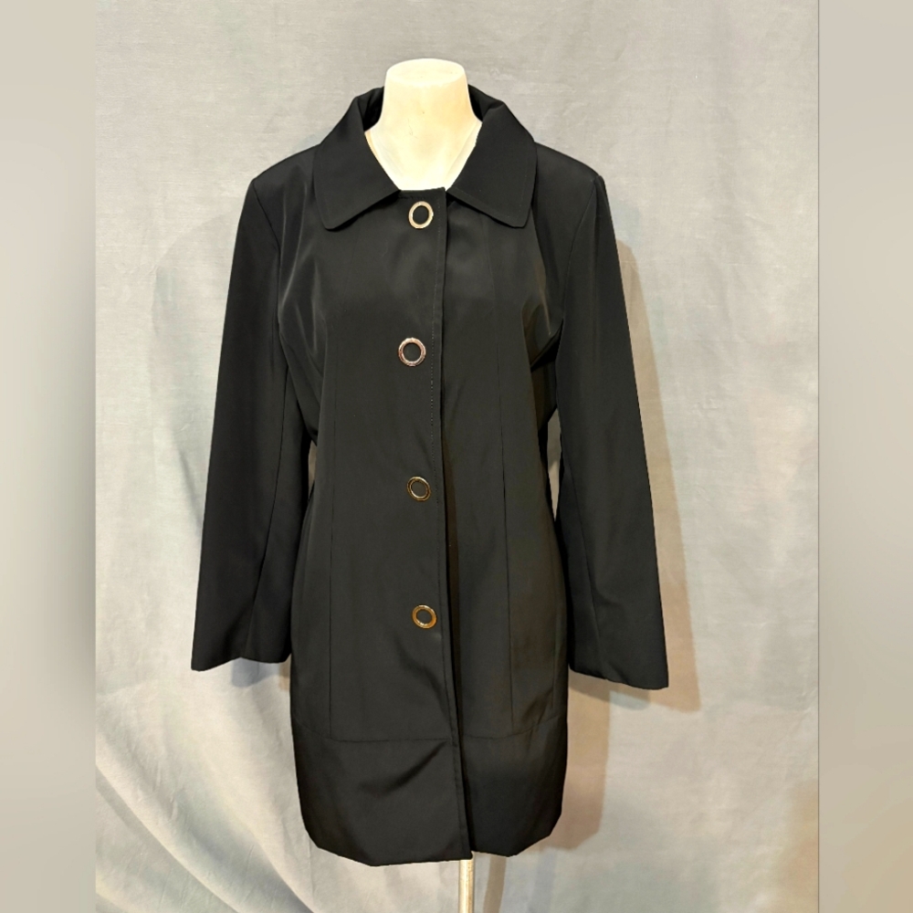Anne Klein Black Tailored Trench Coat